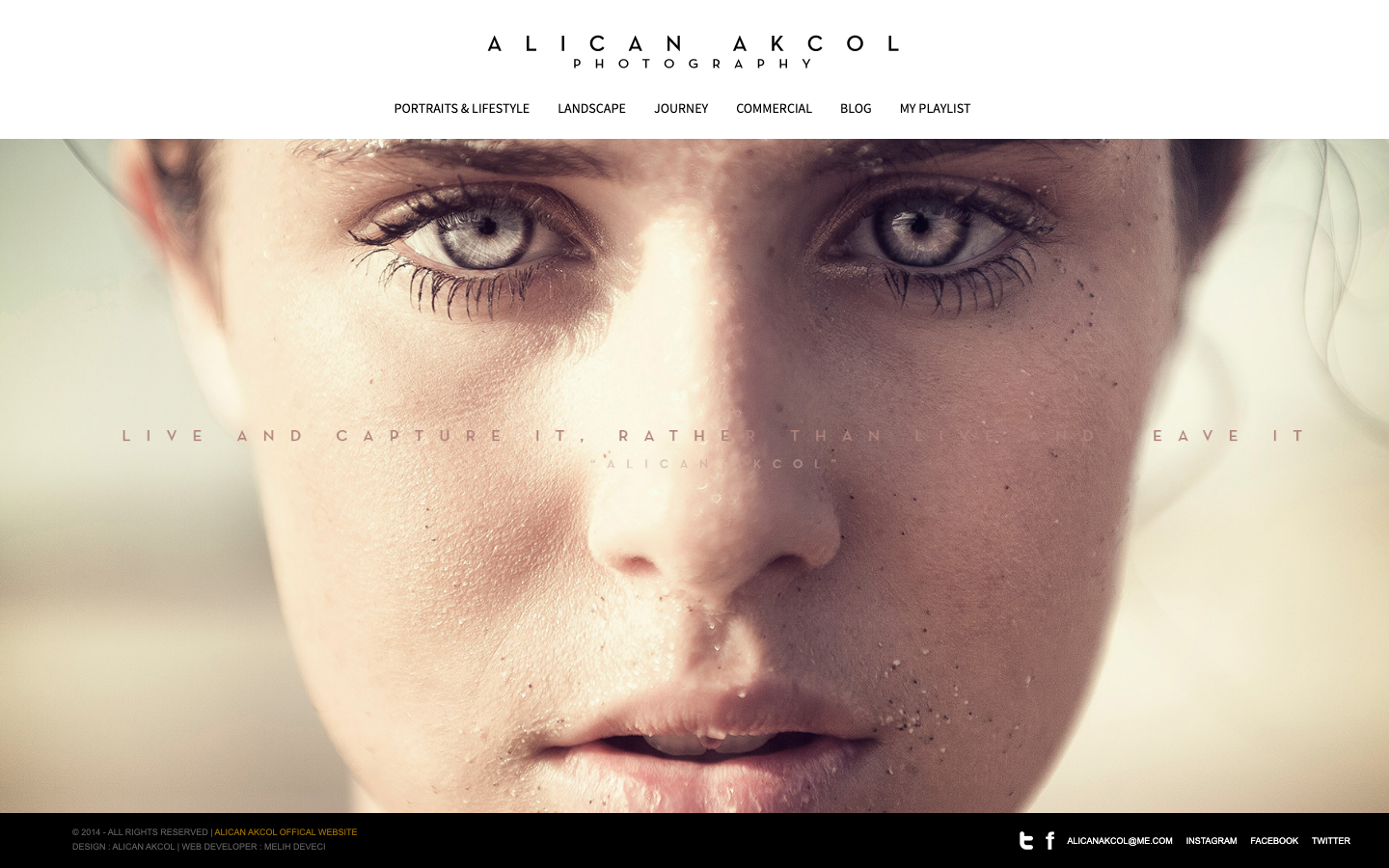 Alican Akçöl Photography website, 2014 archived view