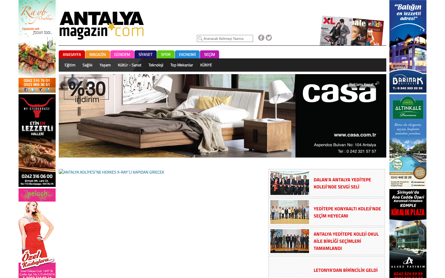 Antalya Magazin website, 2016 archived view