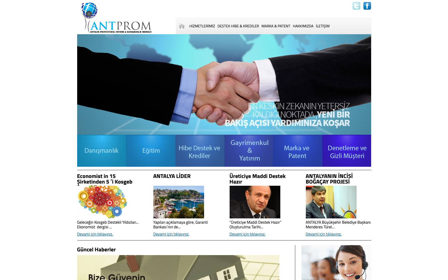 Antprom website, 2015 archived view