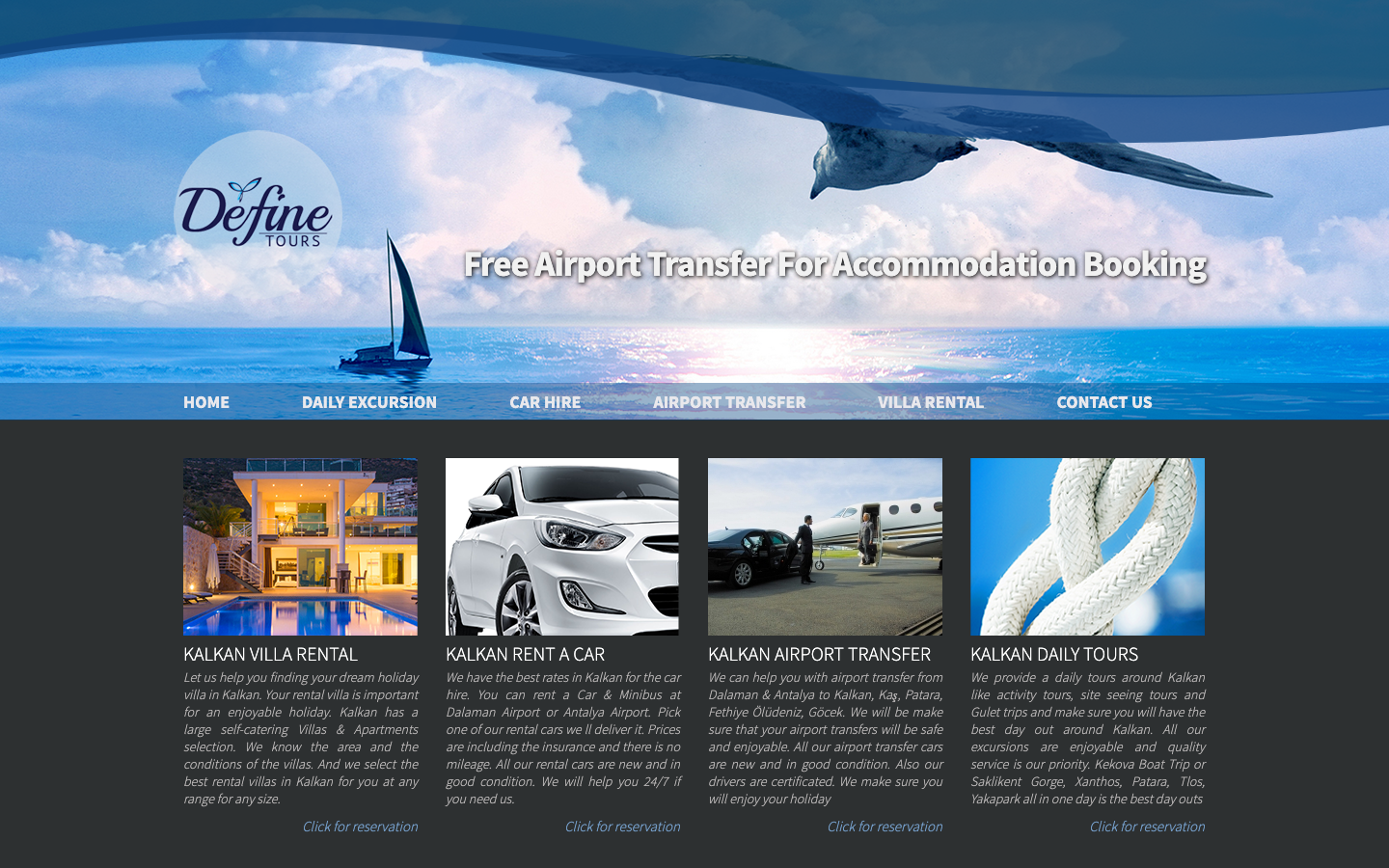Define Tours website, 2014 archived view