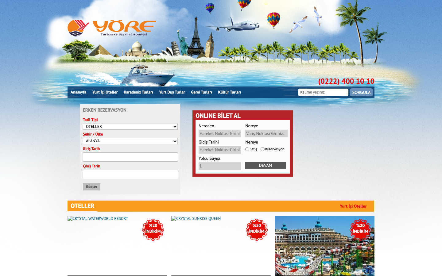 Yöre Tur website, 2015 archived view